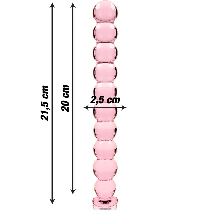 Plug anal verre borosilicate rose design texturé 22 cm sextoy luxe Ibiza Nebula Series