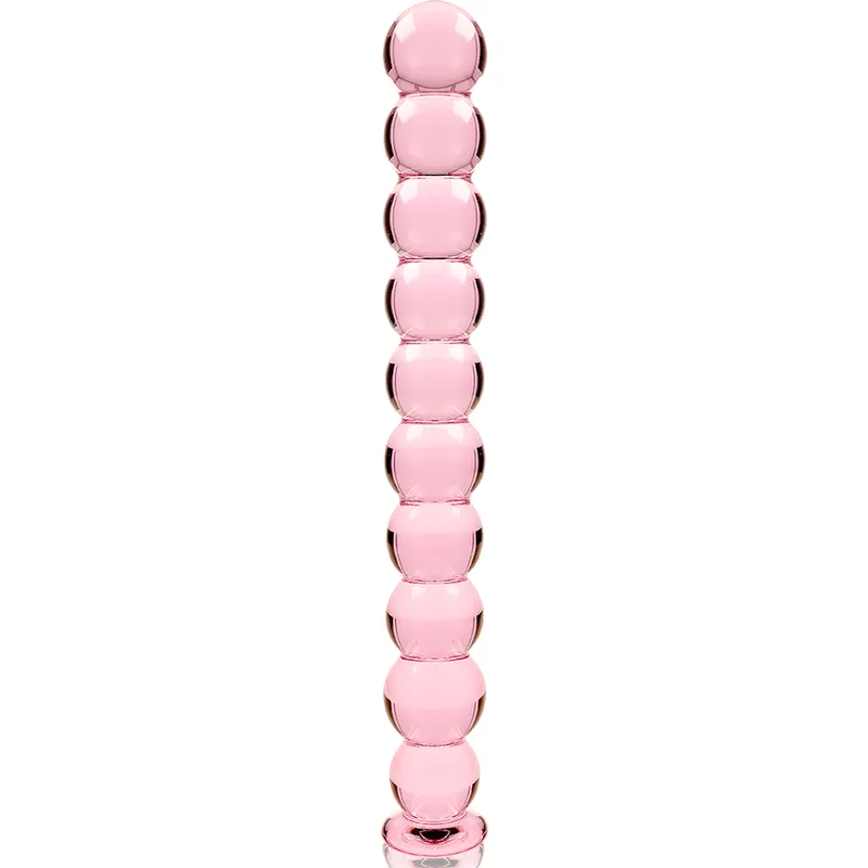 Plug anal verre borosilicate rose design texturé 22 cm sextoy luxe Ibiza Nebula Series