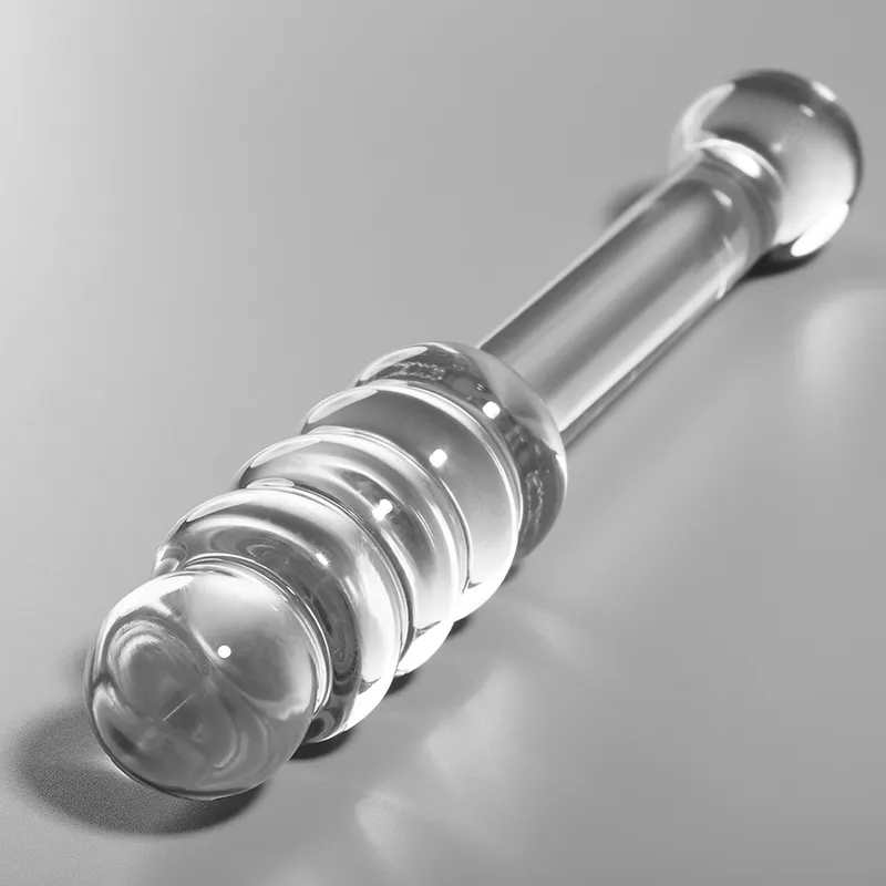 Gode en verre borosilicate clair 20.5 cm - Modèle Nebula Series by Ibiza sextoy erotico plug anal design élégant