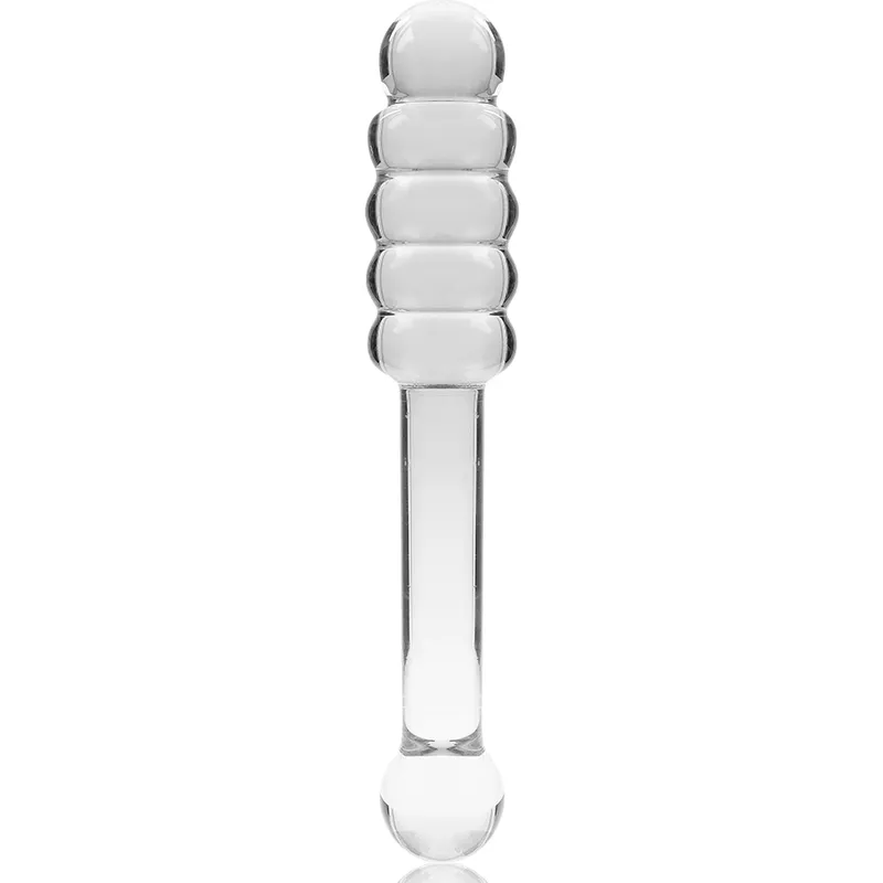 Gode en verre borosilicate clair 20.5 cm - Modèle Nebula Series by Ibiza sextoy erotico plug anal design élégant