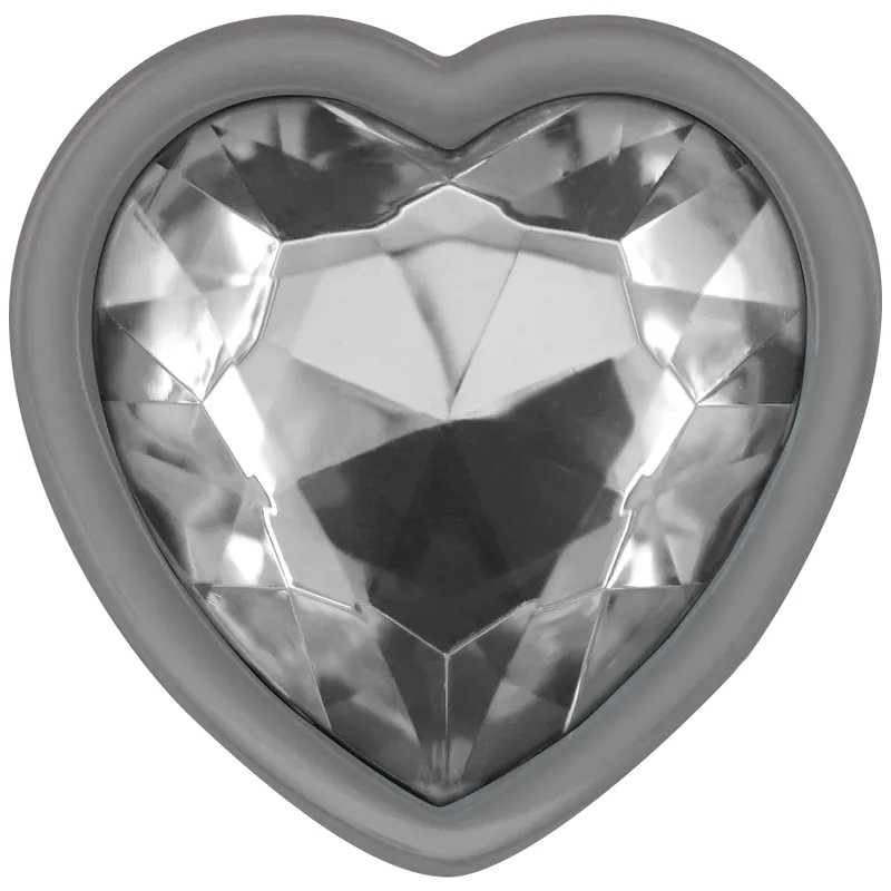 bouchon anal métal inoxydable réfléchissant moyenne conique base évasée bijou cœur cristal transparent hypoallergénique lisse glamour romantique sécurisé discret élégant