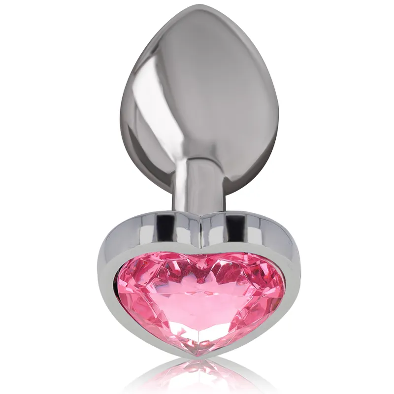 bouchon anal métal aluminium conique poli lisse bijou cœur rose petite débutants ergonomique hygiénique durable élégant brillant discret glamour intense