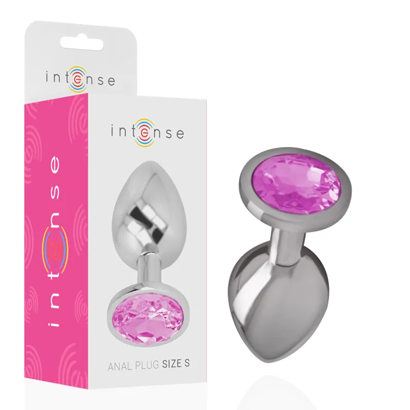 bouchon anal métal aluminium poli cristal rose petit conique base évasée sécurité débutants glamour discret emballage soigné nettoyage facile