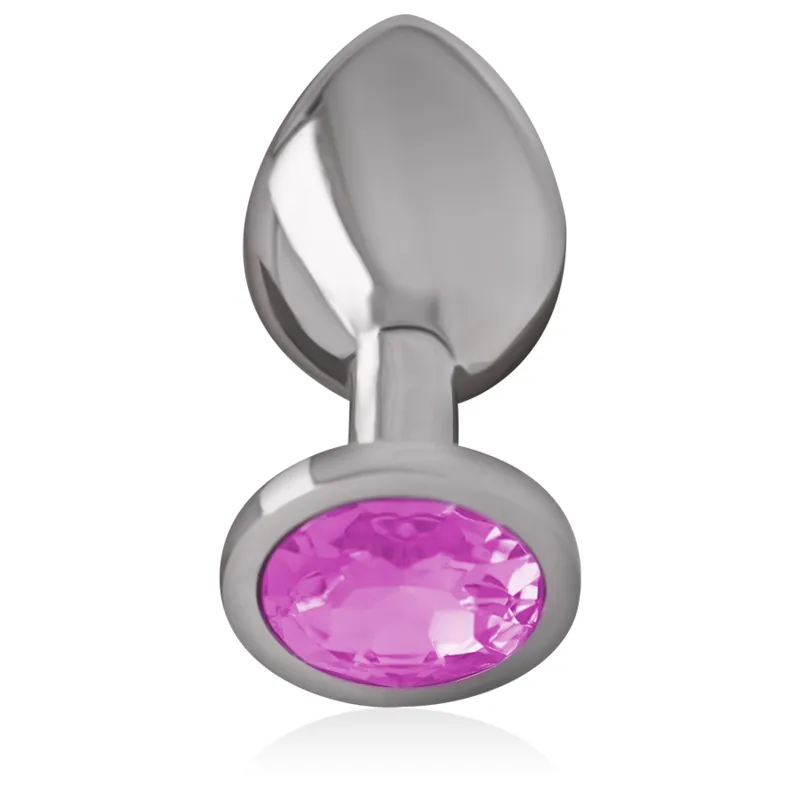 bouchon anal métal aluminium poli cristal rose petit conique base évasée sécurité débutants glamour discret emballage soigné nettoyage facile
