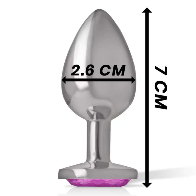 bouchon anal métal aluminium poli cristal rose petit conique base évasée sécurité débutants glamour discret emballage soigné nettoyage facile