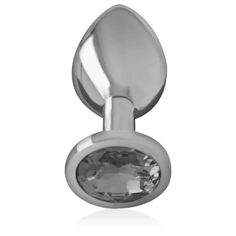 Plug anal métal aluminium conique bijou diamant taille moyenne sextoy plaisir intense couple usage sécurisé