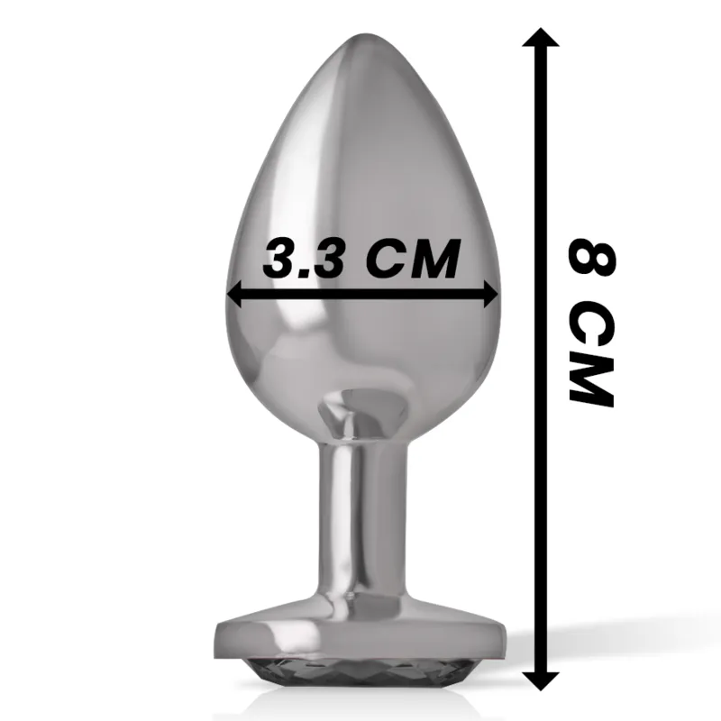 Plug anal métal aluminium conique bijou diamant taille moyenne sextoy plaisir intense couple usage sécurisé