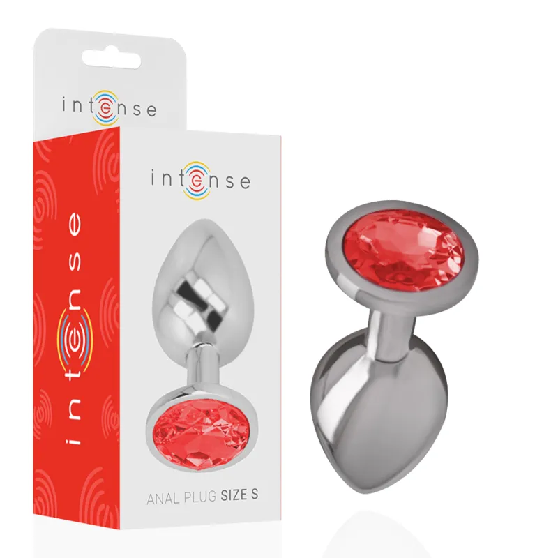plug anal métal aluminium cristal rouge petite conique base évasée hypoallergénique lisse insertion confortable stimulation intense discret raffiné