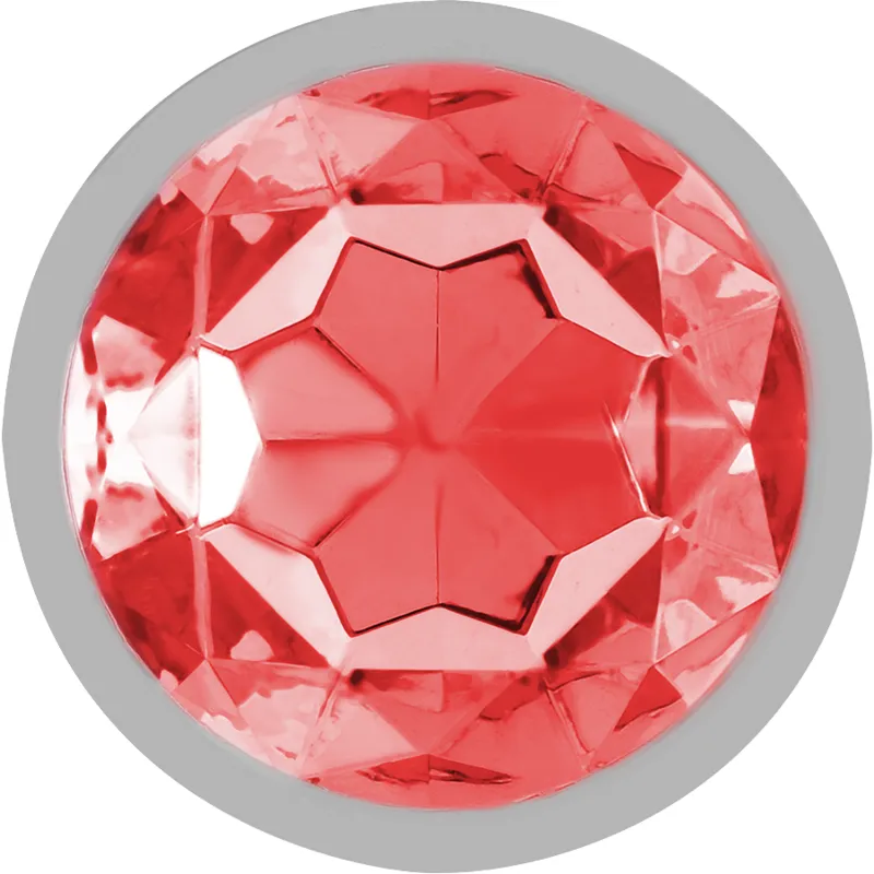 plug anal métal aluminium cristal rouge petite conique base évasée hypoallergénique lisse insertion confortable stimulation intense discret raffiné