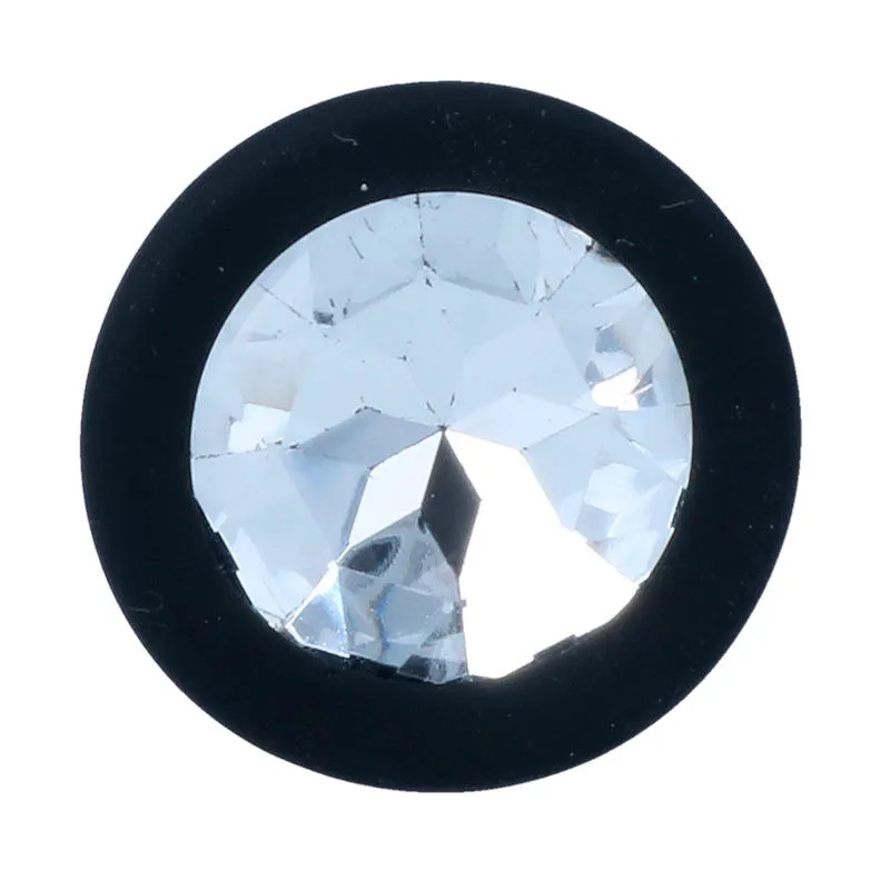 bouchon anal silicone médical hypoallergénique doux soyeux noir mat conique base évasée diamant cristal transparent sécurité confort discret