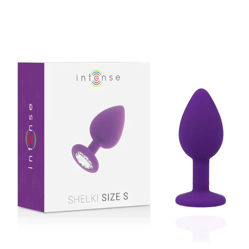 Plug anal silicone médical hypoallergénique doux soyeux ergonomique conique effilé insertion progressive base sécurisée faux diamant transparent lilas