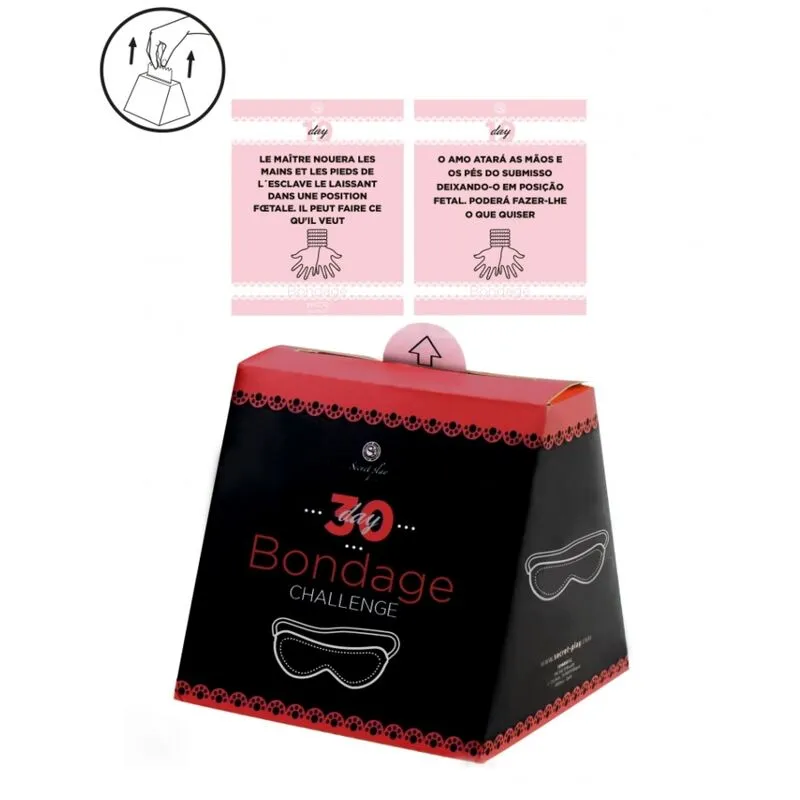Ensemble de défis de bondage en 30 jours, initiation progressive, eroticosexuel, expériences audacieuses, design audacieux, matériaux durables, challenge intime, exploration de la soumission, eroticosexuel