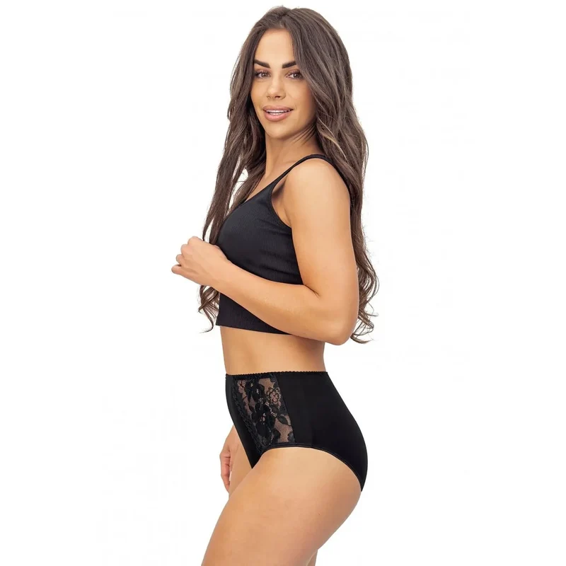 Culottes taille haute en dentelle noire élastique confortable femmes lingerie élégante intime quotidien occasion spéciale