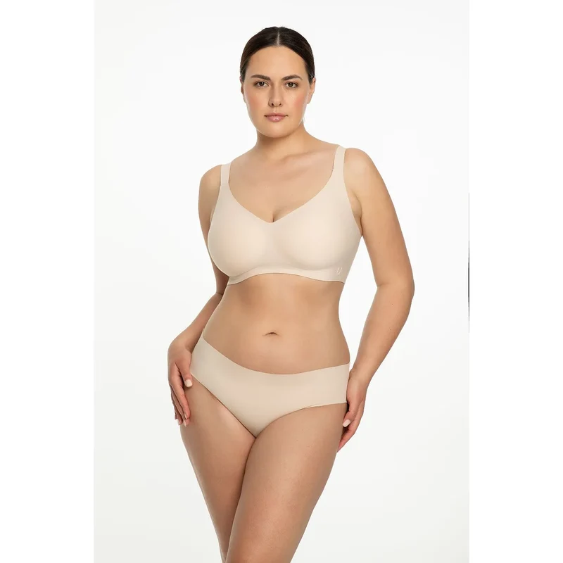 Soutien-gorge Julimex Soft 220551 sans armature confortable lingerie discrète coupe moulante beige doux élastique ajustement personnalisé