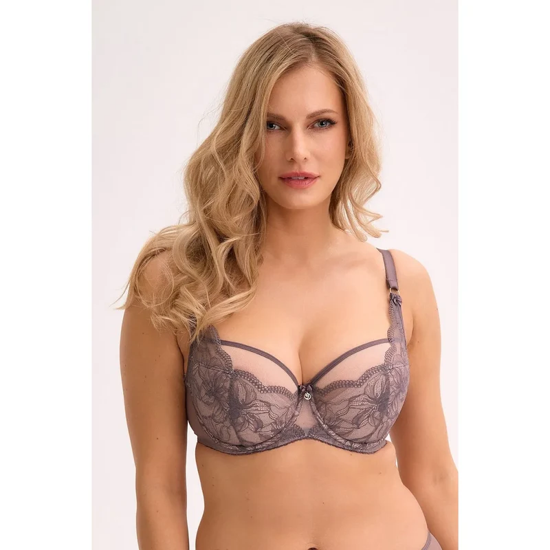 soutien gorge Gaia modèle semi rembourré mousse confortable maintien stable baleines inférieures bretelles réglables petits noeuds ruban plissé