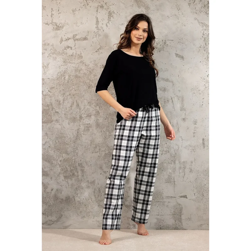 Pyjama érotique pour femme confort style intérieur maison détente loungewear mode relaxant chemisier pantalon élastique coton doux nuit