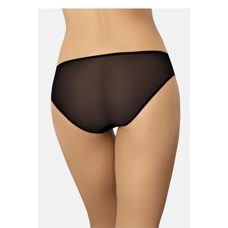 Culotte dentelle noire maille transparente lingerie érotique élégante confortable sensuelle raffinée délicate glamour festonnée bordures florale ceinture élastique maintien