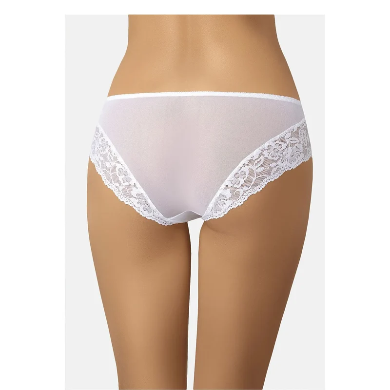 Culotte en maille noire classique 220175 Teyli dentelle florale confortable élastique ajustée femmes discrète lingerie élégante