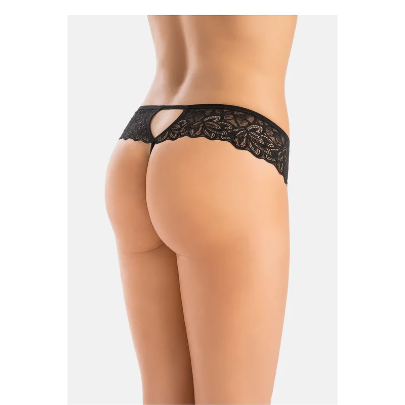 string sexy femme dentelle florale noir élégant sensuel translucide fine délicate ceinture élastique confortable coupe entrejambe audacieuse soignée