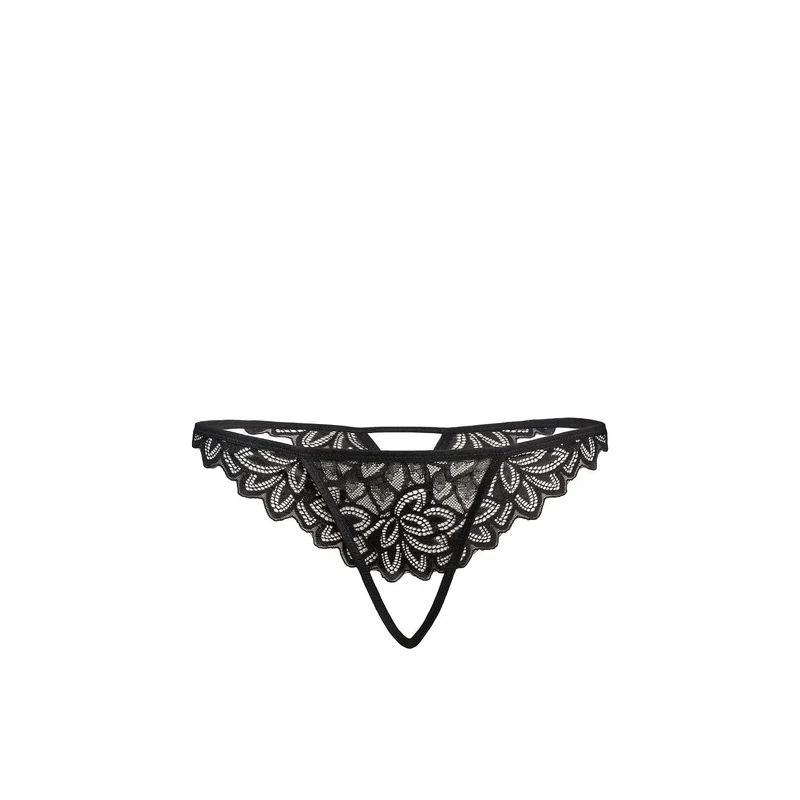 Strings en dentelle noire design floral Teyli ajustement parfait confort maximal lingerie élégante audacieuse femmes