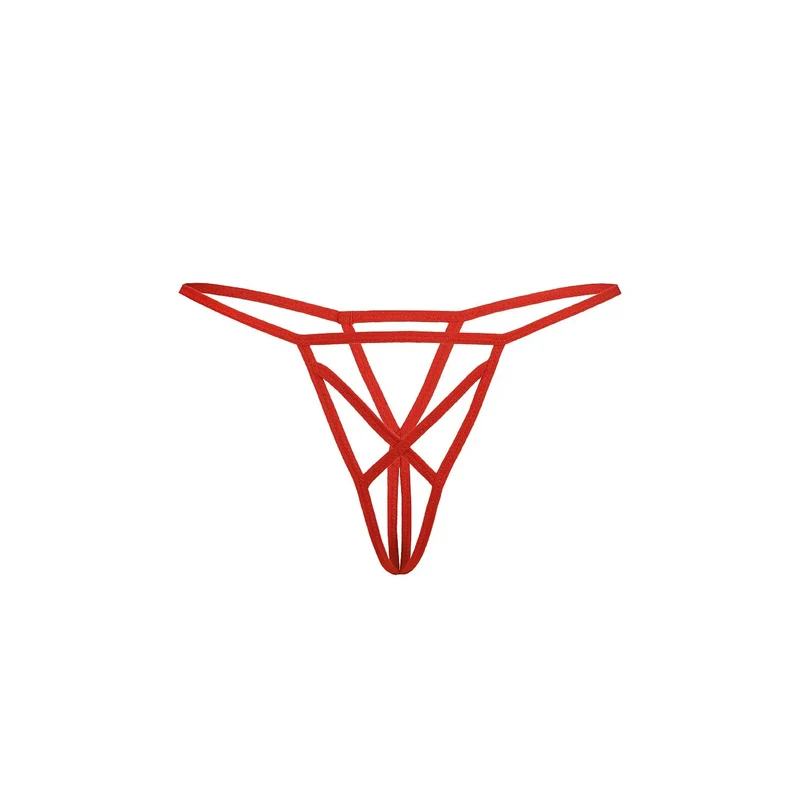 Strings homme lanières géométriques rouge vif confort sexy design audacieux ajustement parfait lingerie élégante