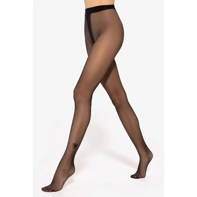 Collant transparent motif cœurs taille haute无缝 design waistband non contraignant nylon elastane lingerie fine femme occasion spéciale