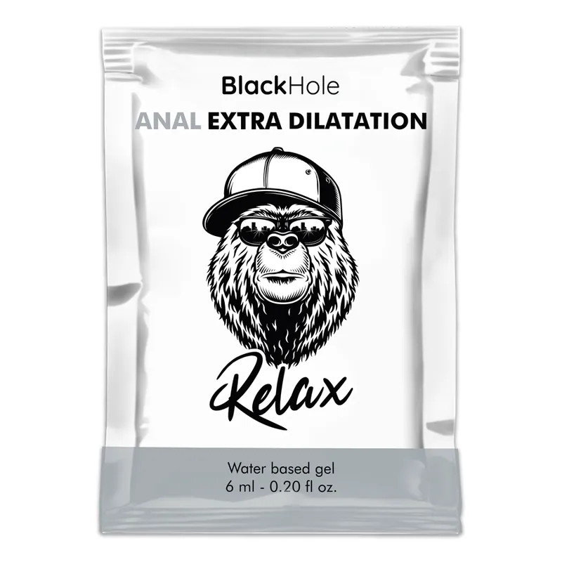 Gel dilatation anal à base d'eau Black Hole Extra Relaxation 6ml dose unique lubrifiant intime silicone compatible usage anal