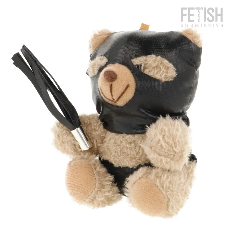 Teddy Bear en peluche audacieux pour adultes, accessoire ludique BDSM Fetish Submissive Luno, design unique avec masque et fouet mini