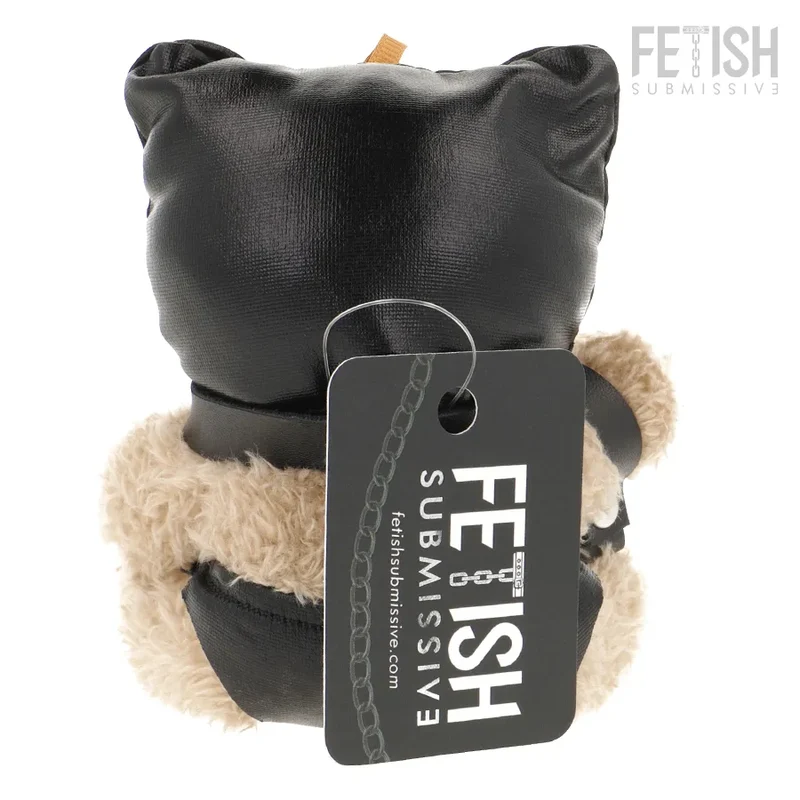 Teddy Bear en peluche audacieux pour adultes, accessoire ludique BDSM Fetish Submissive Luno, design unique avec masque et fouet mini