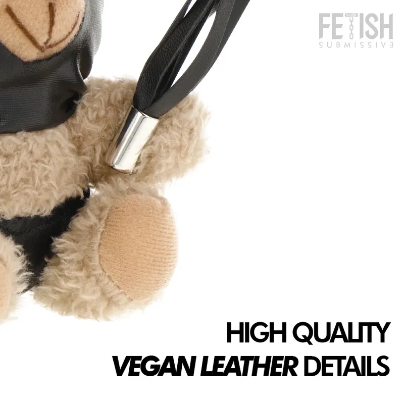Teddy Bear en peluche audacieux pour adultes, accessoire ludique BDSM Fetish Submissive Luno, design unique avec masque et fouet mini