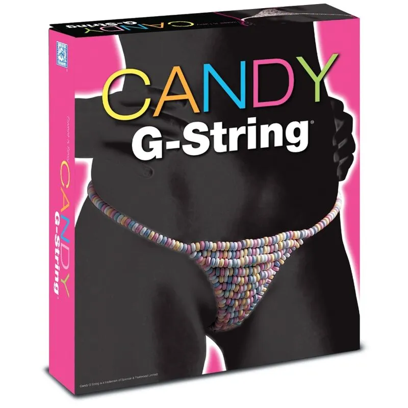 string femme comestible gourmand bonbons multicolore perles élastique ajustable confortable sensuel ludique élégant emballage noir joyeux romantique durable surprenant cadeau