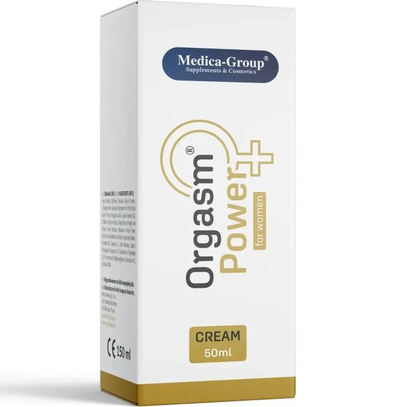 Crème intime Orgasm Power Medica Group pour femmes 50ml intensifie les sensations améliore la satisfaction sexuelle ingrédients naturels tube design moderne discret