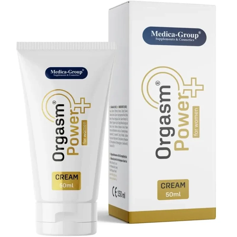 Crème intime Orgasm Power Medica Group pour femmes 50ml intensifie les sensations améliore la satisfaction sexuelle ingrédients naturels tube design moderne discret