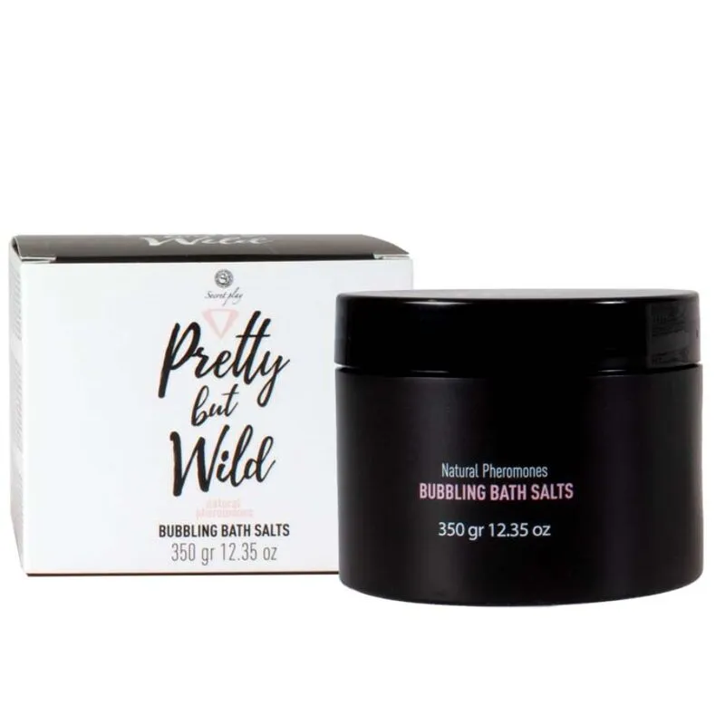 sels bain effervescents phéromones naturelles relaxants sensoriels exfoliants doux hypoallergéniques élégants pot noir couvercle blanc rose discret sensuels