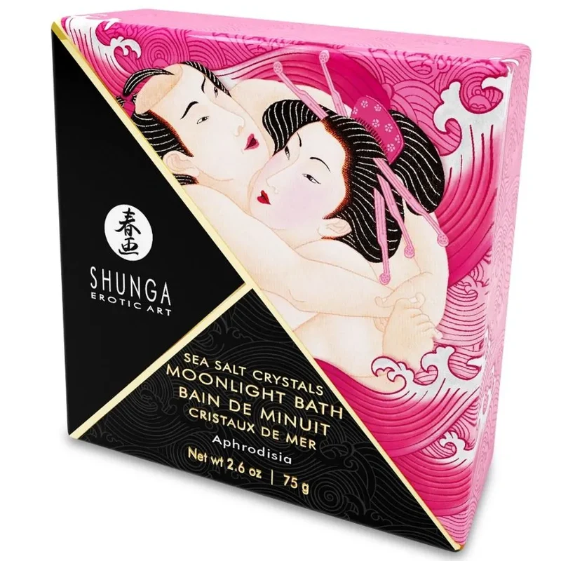 sels bain aphrodisiaques parfumés Shunga japonais design érotique artistique luxueux intime sensuel colorés cristaux orientaux emballage