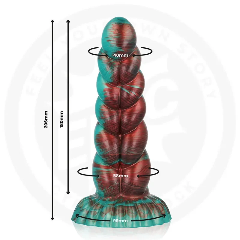 gode silicone médical hypoallergénique doux flexible segmenté texturé progressif insérable profonde ergonomique base évasée prise stable marbré turquoise bordeaux professionnel
