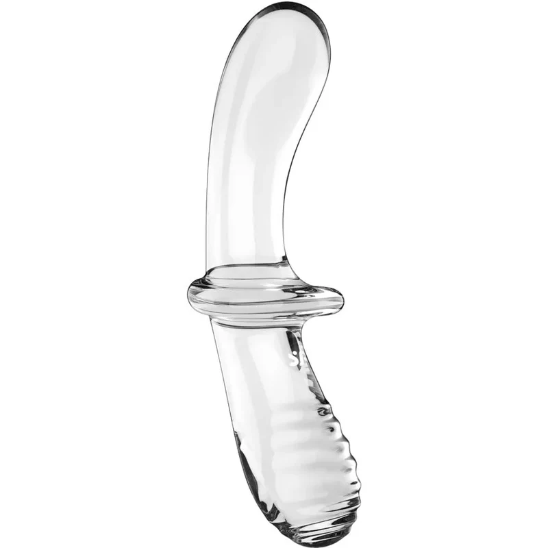 Gode double cristal transparent Satisfyer stimulation anal intime plaisir polyvalent verre borosilicate hygiénique sécuritaire couple sextoy