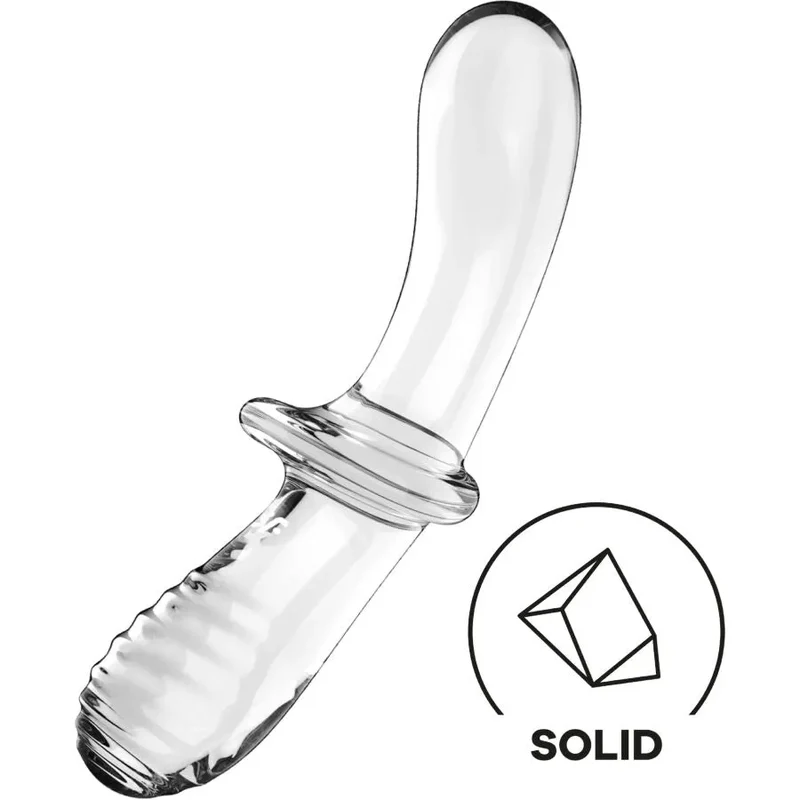 Gode double cristal transparent Satisfyer stimulation anal intime plaisir polyvalent verre borosilicate hygiénique sécuritaire couple sextoy