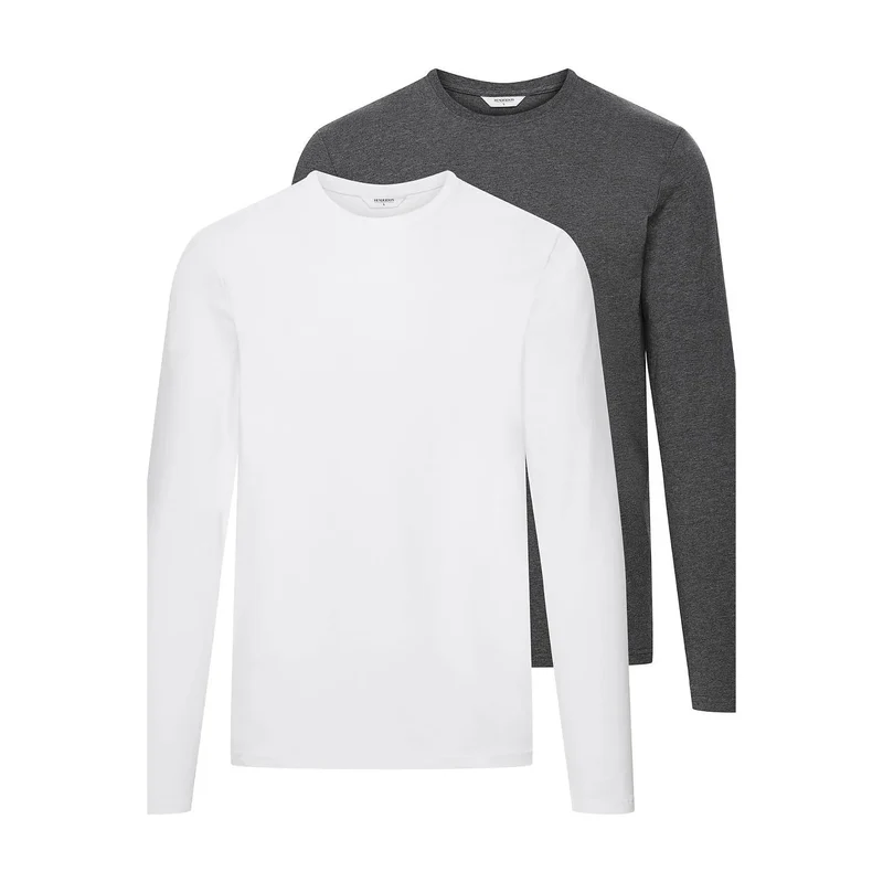 L'ensemble model 220974 Henderson t-shirt long col rond hommes sous-vêtements quotidiens élégants coton élasthanne