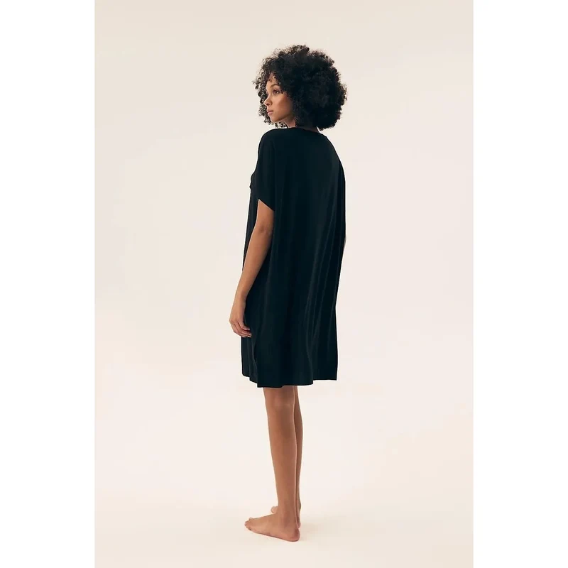 chemise nuit viscose douce lisse elasthanne extensible coupe ample longueur genou manches courtes décolleté V ajustement parfait respirant