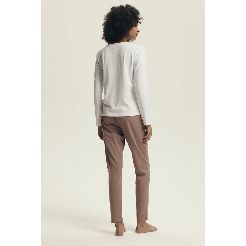 Pyjama femme Henderson 220979 confort style décontracté Only good vibes coton 100% elastique pantalon 3/4 nuits détente relaxation