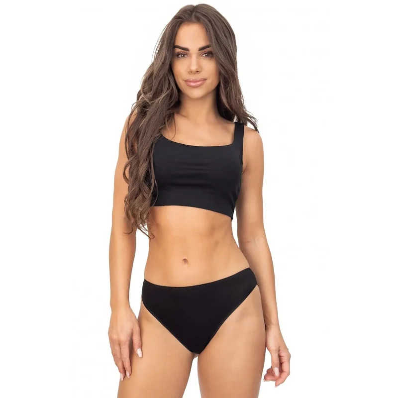 Ensemble de lingerie基本 classique féminin crop top sans manches culottes taille haute confortable élastique coton élégance intemporelle polyvalent