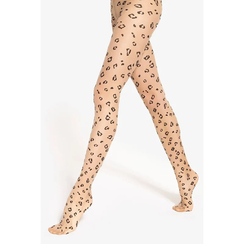 Collant sexy motif léopard haute qualité confort durable sans couture beige taches noires lingerie élégante occasion spéciale femmes audacieuses