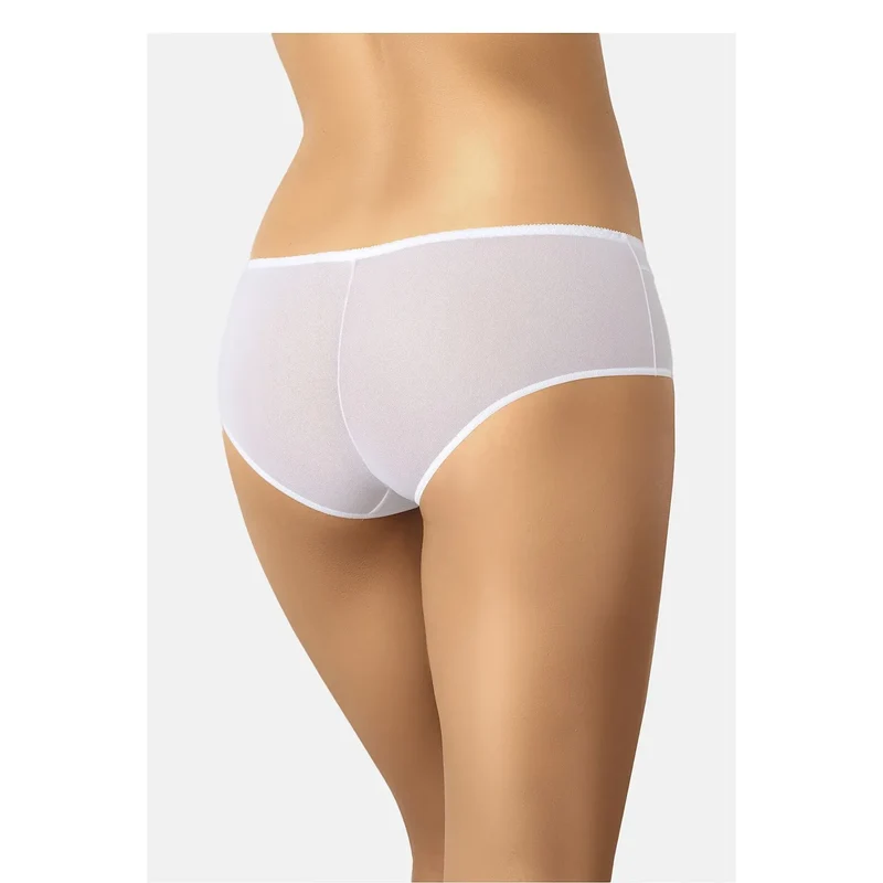 Culottes résille blanches classiques confortables moyennement échancrées ceinture douce élastique arrière transparente sensuelle discrète respirantes hygiéniques coutures discrètes durables