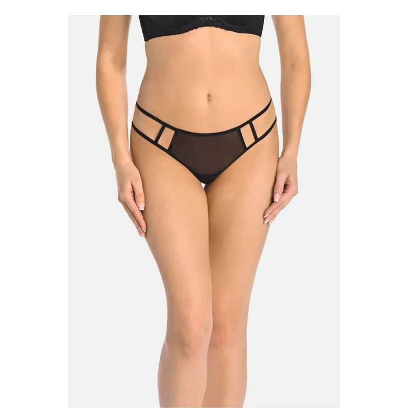 Strings model 220140 Teyli lingerie érotique maille transparente bandes élastiques hanches design géométrique culotte intime élégante