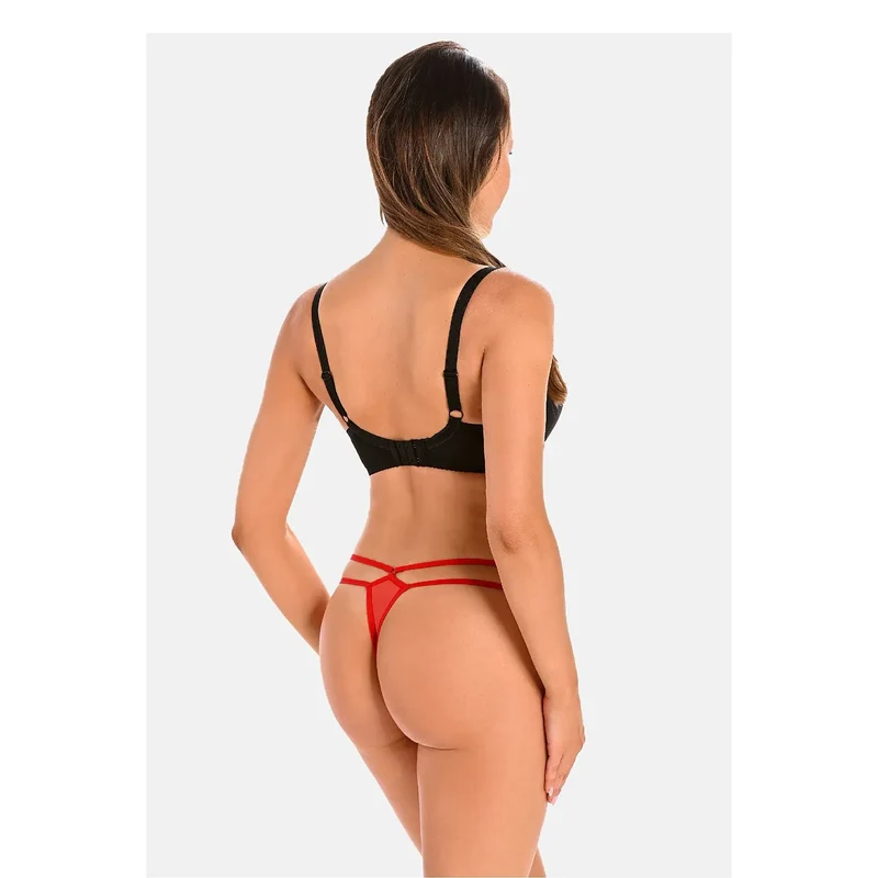 String féminin audacieux设计 seducteur couleur rouge bandes élastiques hanches effet V inversé microfibre confort ajustement parfait lingerie intime sexy