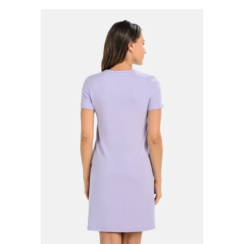 chemise nuit allaitante viscose manches courtes décolleté boutons pression lavande pastel lycra extensible légère respirante hypoallergénique coupe droite genoux élégante