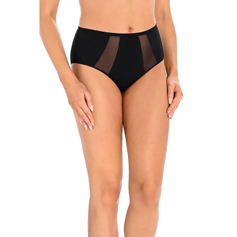 Ensemble culottes taille haute model 183283 Teyli noir et gris lingerie féminine confortable日常高腰内裤套装model 183283 Teyli黑色和灰色女性内衣舒适