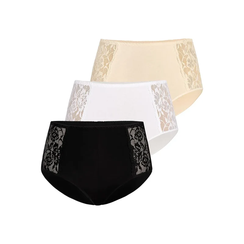 culottes taille haute dentelle florale côtés opaque devant confortables sculptantes rétro élégantes sensuelles durables respirantes extensibles microfibre tailles