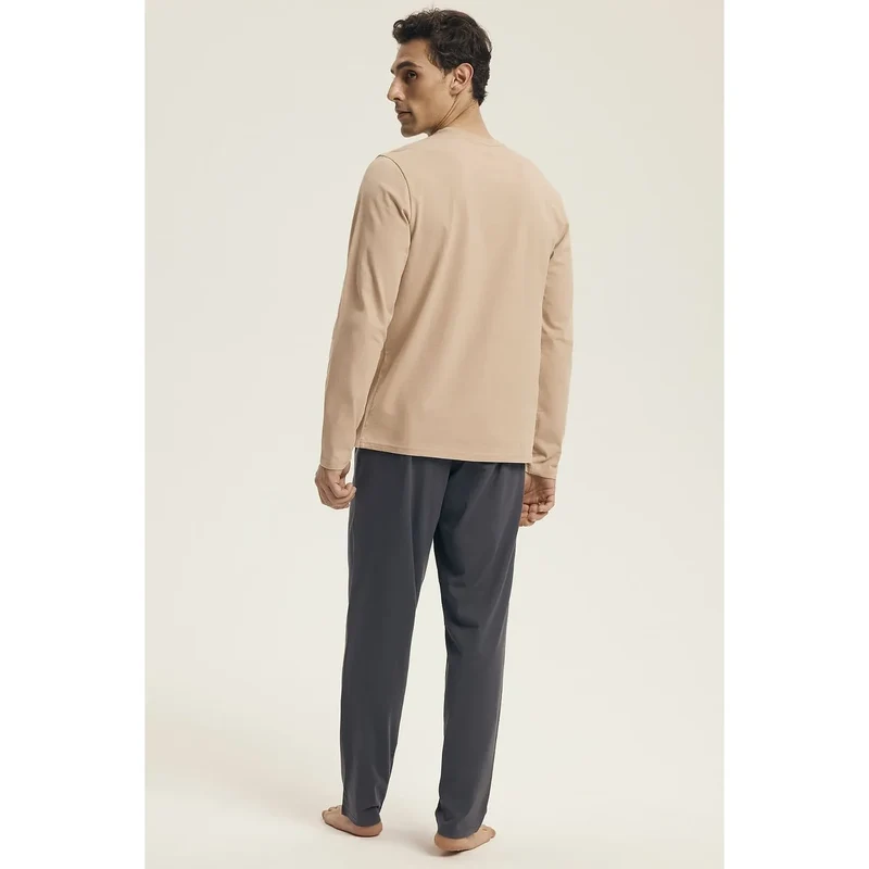 pyjama soie homme sexy ample confortable nuit luxe respirant hypoallergénique manches longues pantalon long ceinture large cadeau élégant